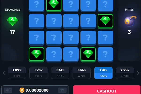 Play Mines Multiplier Game Diamond Grid at 100JILI Philippines