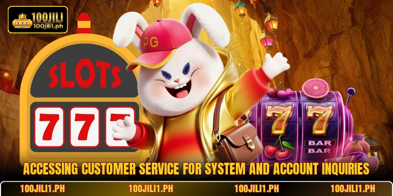 Accessing customer service for system and account inquiries